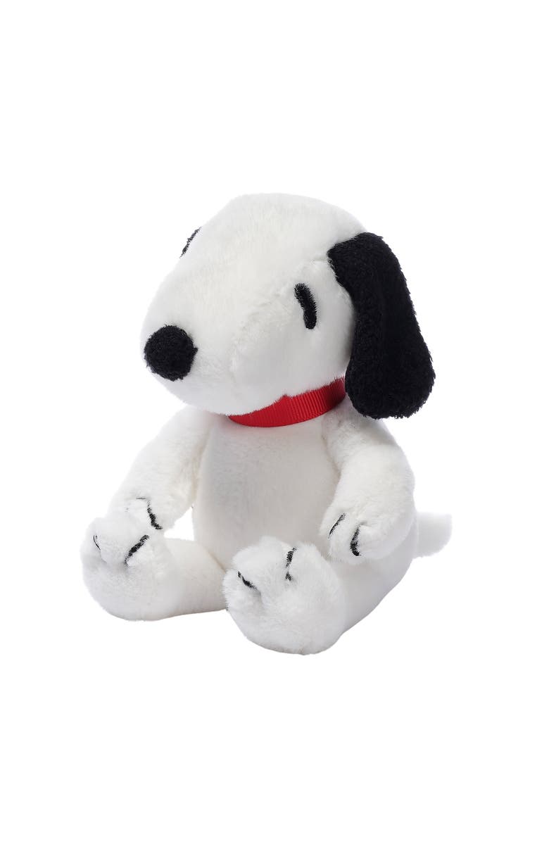 Lambs & Ivy Snoopy Muslin Swaddle Blanket & Mini Plush Newborn Baby Gift Set, Alternate, color, White