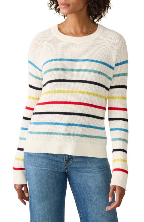 Throwback Waffle Knit Organic Cotton & Cashmere Blend Pullover