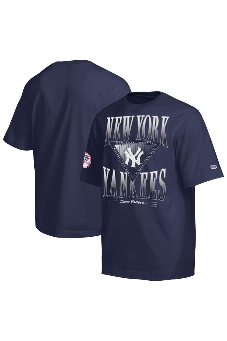 Men's Champion Navy New York Yankees Traditions Two Locations T-Shirt, Alternate, color, Navy