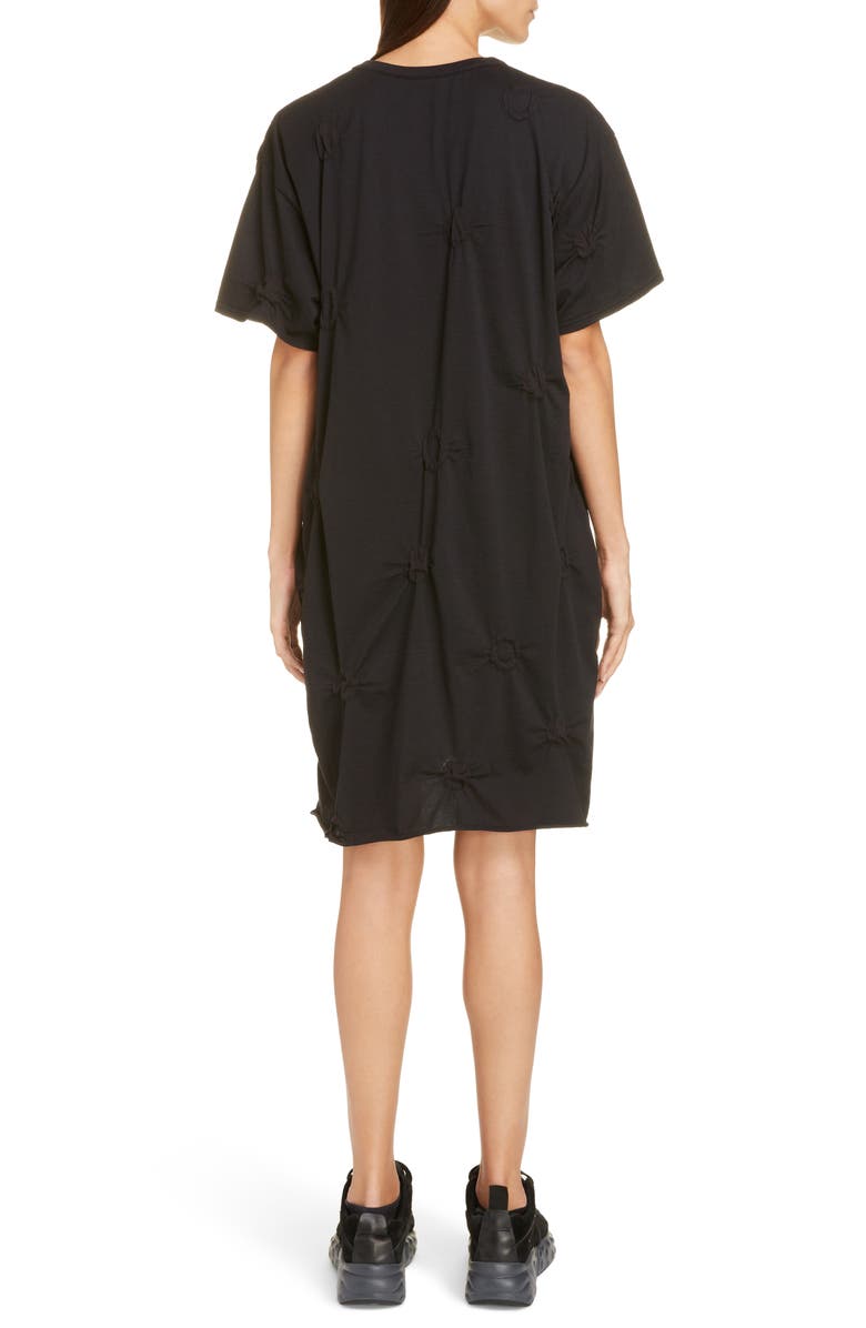 Y's by Yohji Yamamoto Gathered Dot T-Shirt Dress, Alternate, color, 
