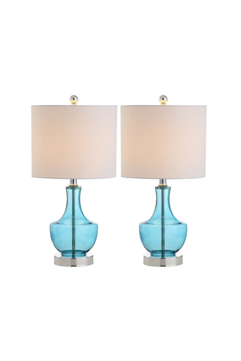 Colette Mini Glass LED Table Lamp, Alternate, color, Light Blue