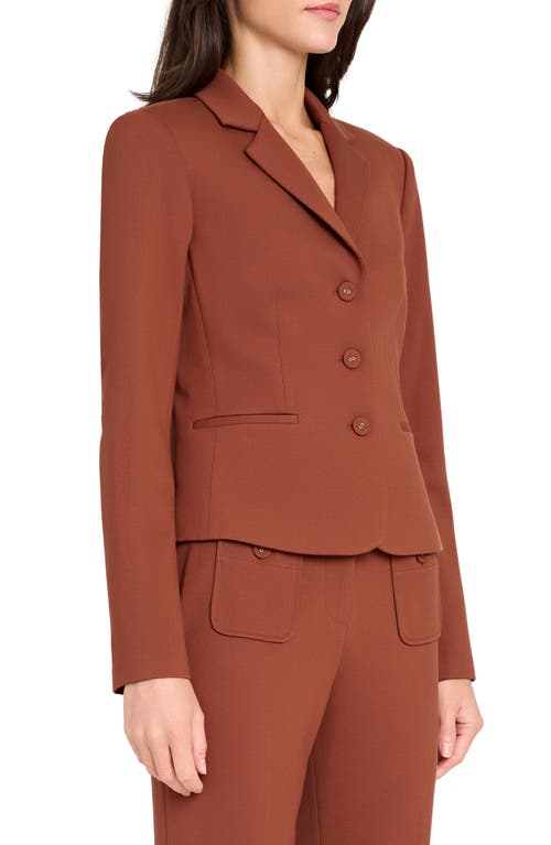 Tahari Asl Three-button Ponte Blazer In Brown
