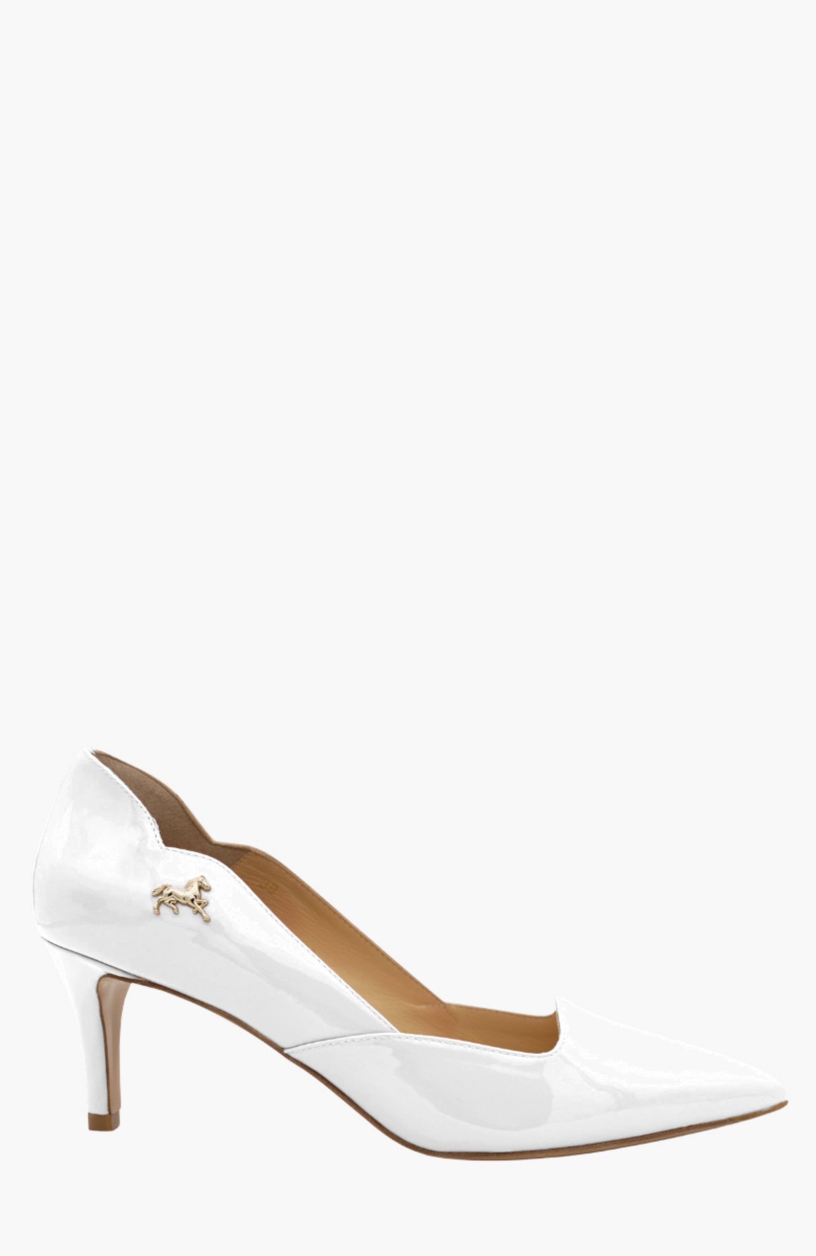 Dreamy Patent Leather Low Heel Pump, Main, color, White