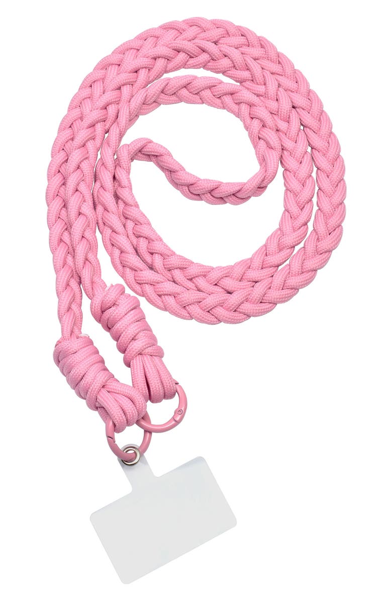 Auramma French Braid Crossbody Phone Lanyard, Main, color, Dusty Pink