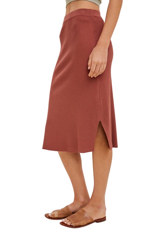 Wishlist Vienna Knit Skirt In Soft Chestnut In Pink