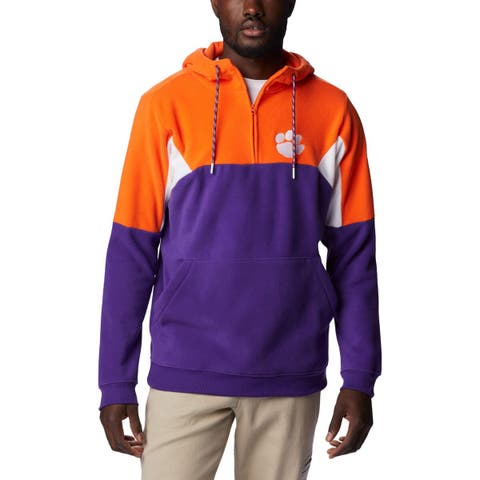 Men's Columbia Purple/Orange Clemson Tigers Lodge Quarter-Zip Hoodie