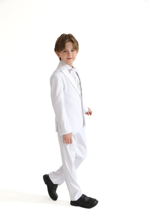 Moustache Peak Lapel Suit In White