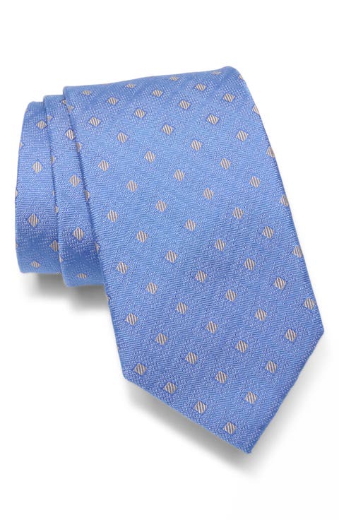 Calabra Neat Geometric Jacquard Silk Tie