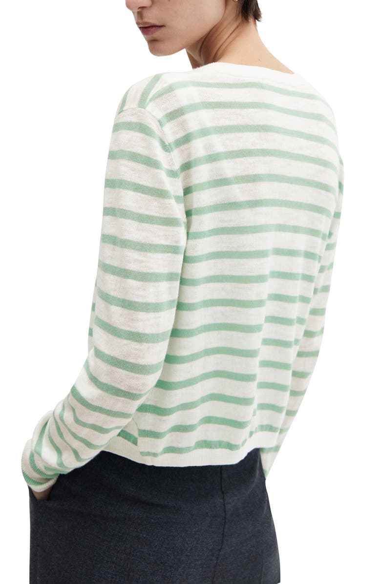 MANGO Stripe Cotton Cardigan, Alternate, color, 
