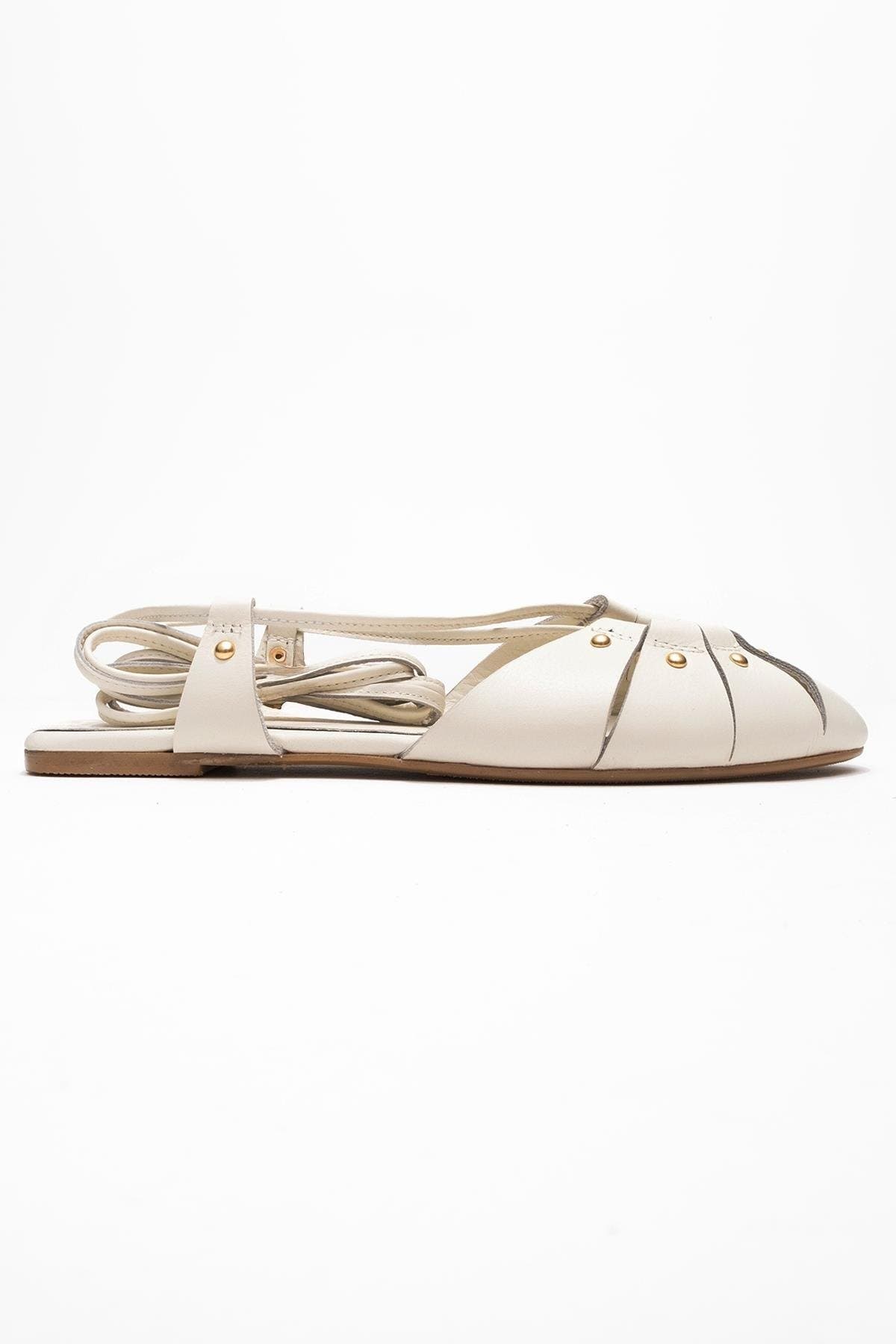 Forever & Always Shoes Daria Leather Ankle Lace-Up Sandal, Alternate, color, Off White