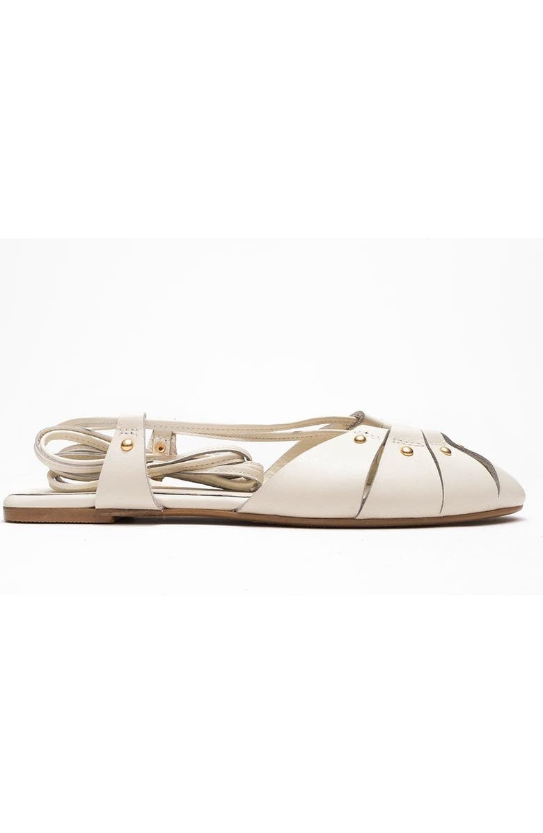 Forever & Always Shoes Daria Leather Ankle Lace-Up Sandal, Alternate, color, Off White