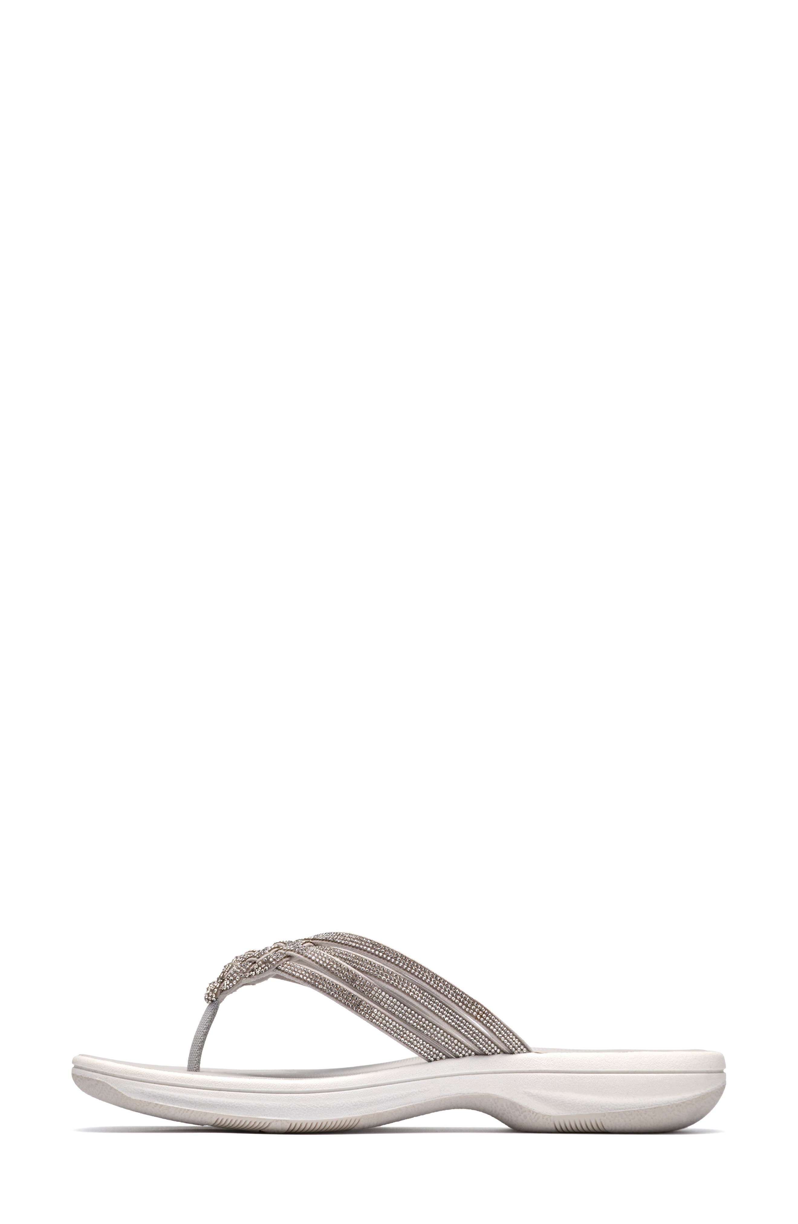 Breeze Gem Crystal Embellished Flip Flop, Alternate, color, SILVER