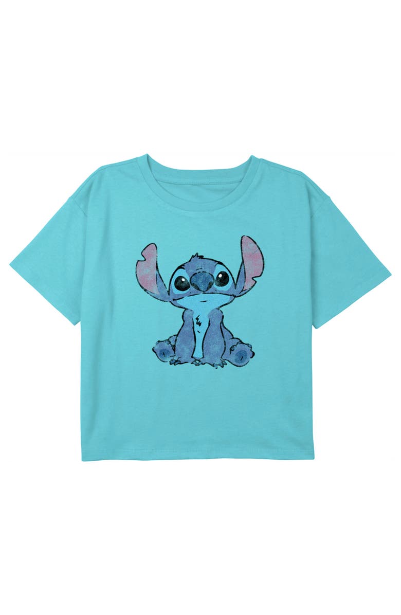 Lilo & Stitch Girl's Lilo & Stitch Watercolor Stitch Graphic T-Shirt, Main, color, Blue