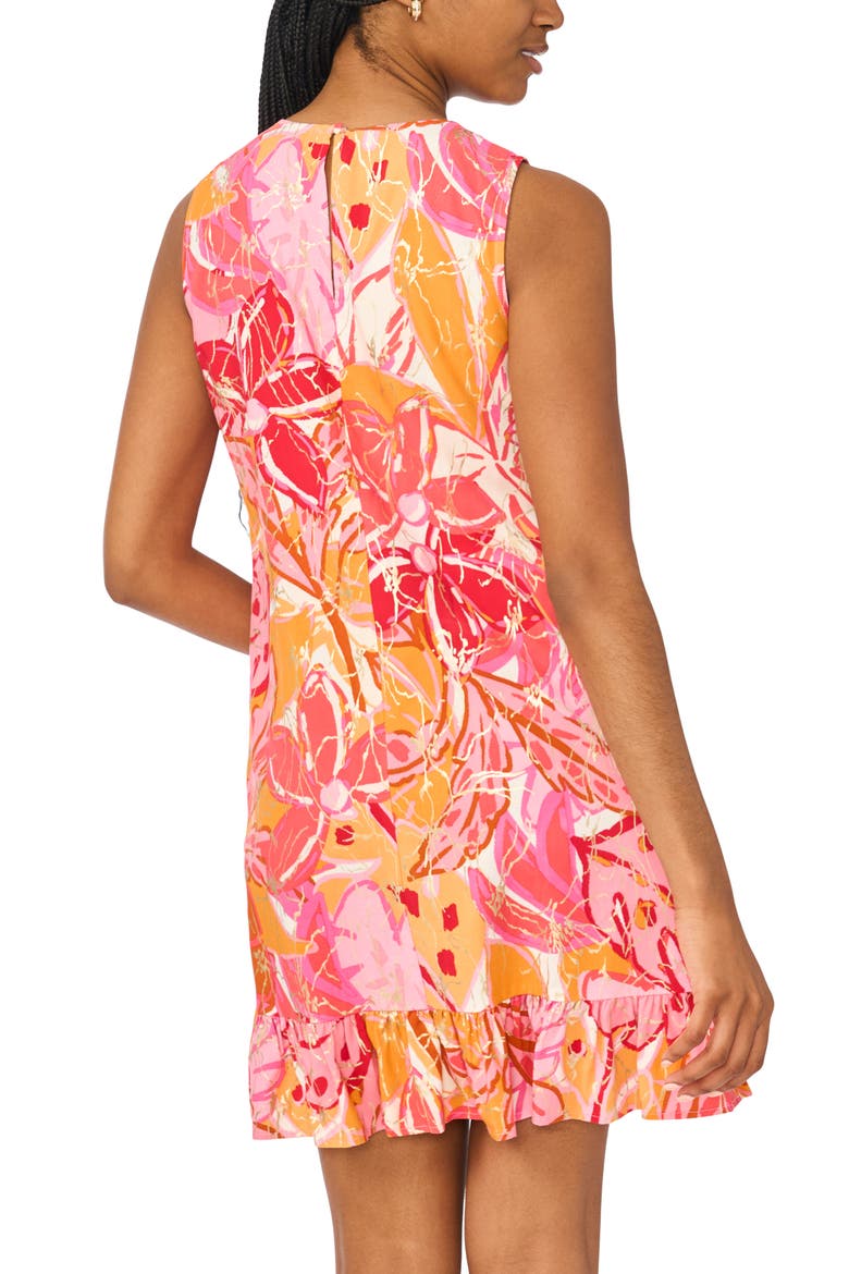 Printed Ruffled A-Line Dress, Alternate, color, PINK MULTI