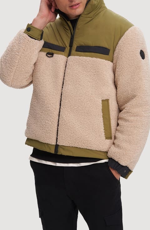 Lukaz Faux Shearling Trim Puffer Jacket