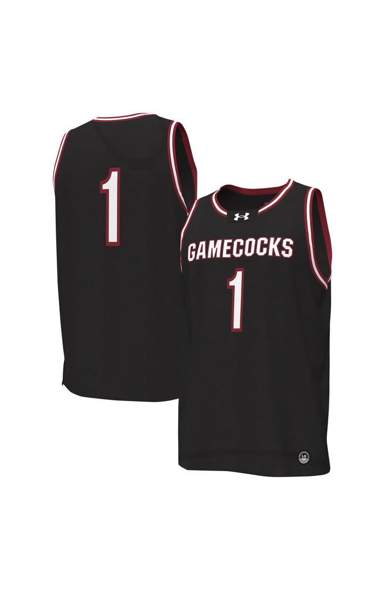 Under Armour Men's Under Armour #1 Black South Carolina Gamecocks Replica Basketball Jersey, Main, color, Black