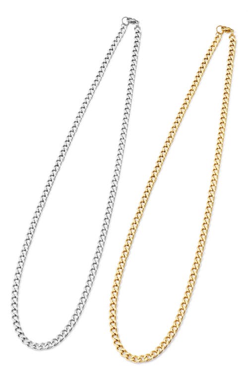 Adornia Set Of 2 Water Resistant Curb Chain Necklaces In Multi