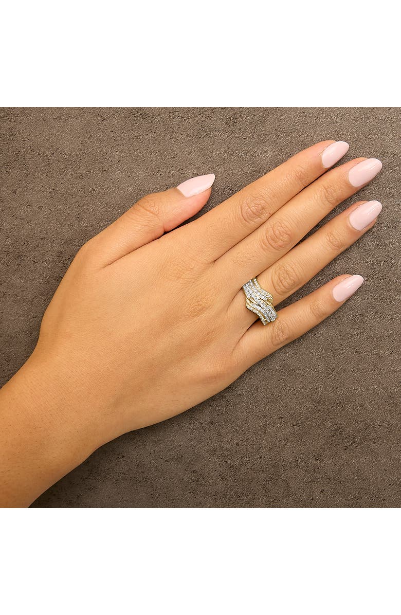 Haus of Brilliance 10K Yellow Gold 1.0 Cttw Diamond Multi-Row Wave Bypass Ring, Alternate, color, Yellow Gold