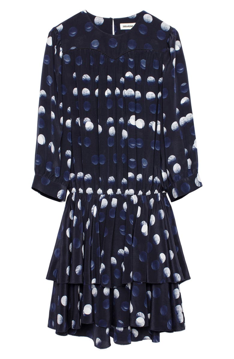 Zadig & Voltaire Rooka Dots Silk Fit & Flare Dress, Alternate, color, 
