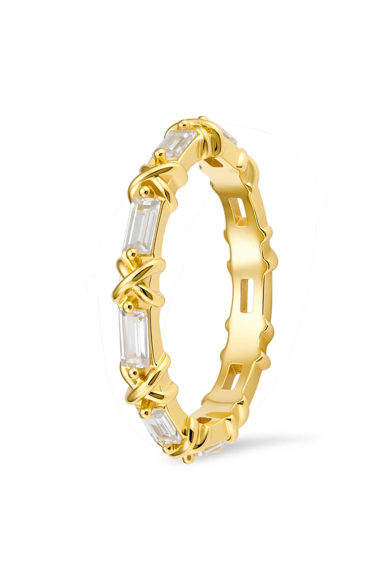 Baguette Cubic Zirconia X Eternity Band, Alternate, color, GOLD