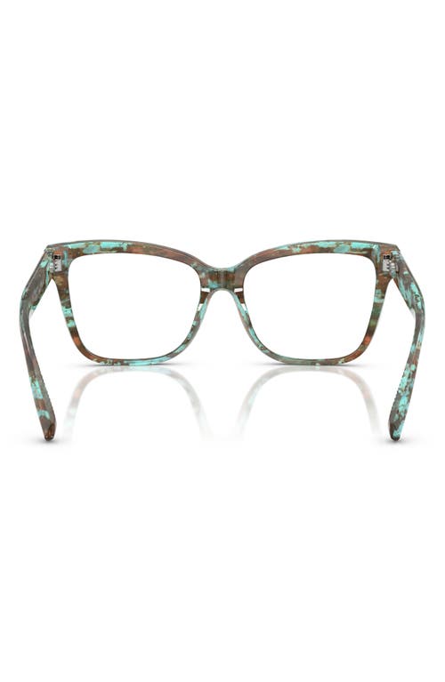 Tiffany & Co . 53mm Cat Eye Optical Glasses In Blue Havana
