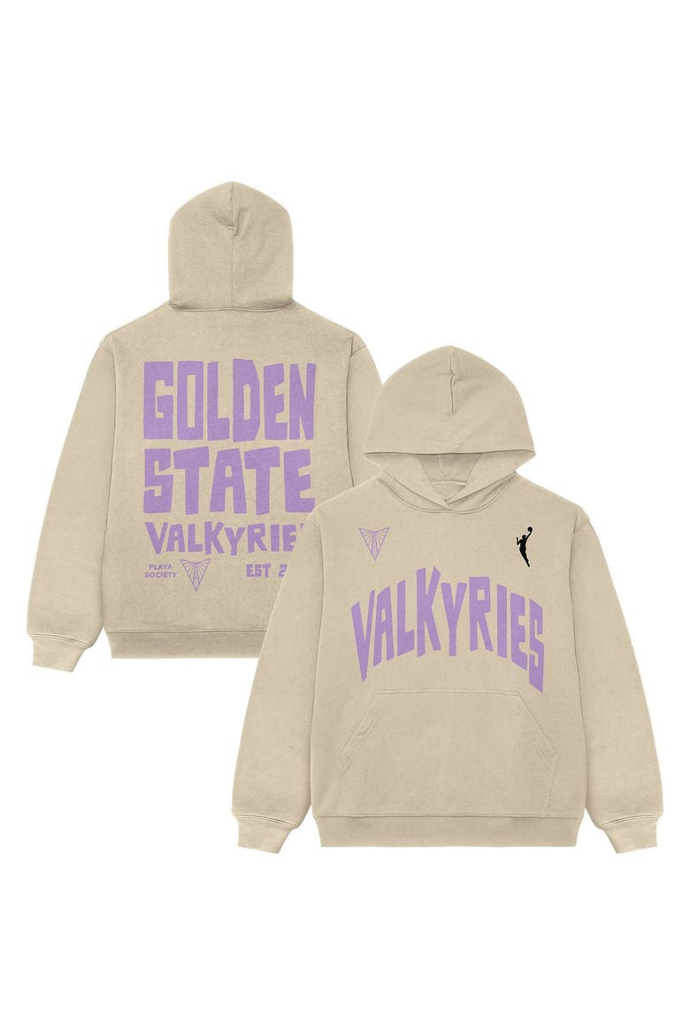 Unisex Playa Society  Oatmeal Golden State Valkyries Established Hoodie, Main, color, Oatmeal