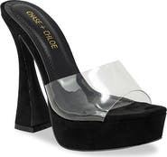 CHASE AND CHLOE ́ Lucite Band Platform Heeled Sandal
