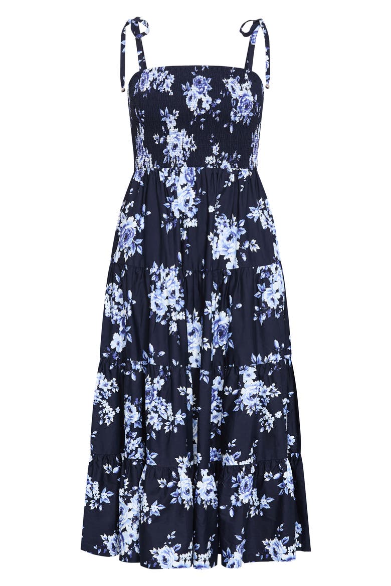 Marli Floral Print A-Line Dress, Alternate, color, AMALFI FLORAL