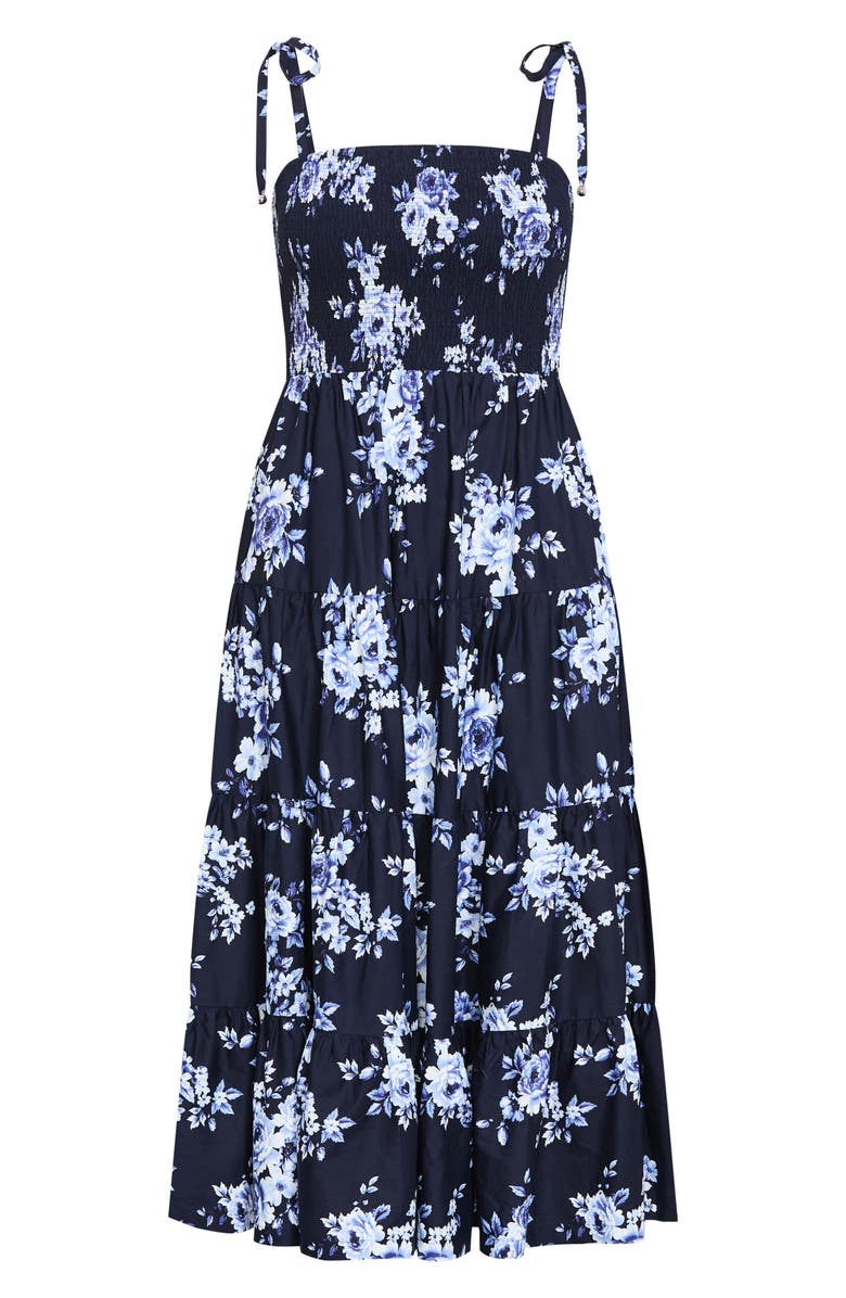 City Chic Marli Floral Print A-Line Dress, Alternate, color, 