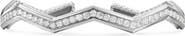 David Yurman Stax Zig Zag Cuff Bracelet in Sterling Silver with Diamonds, 5mm