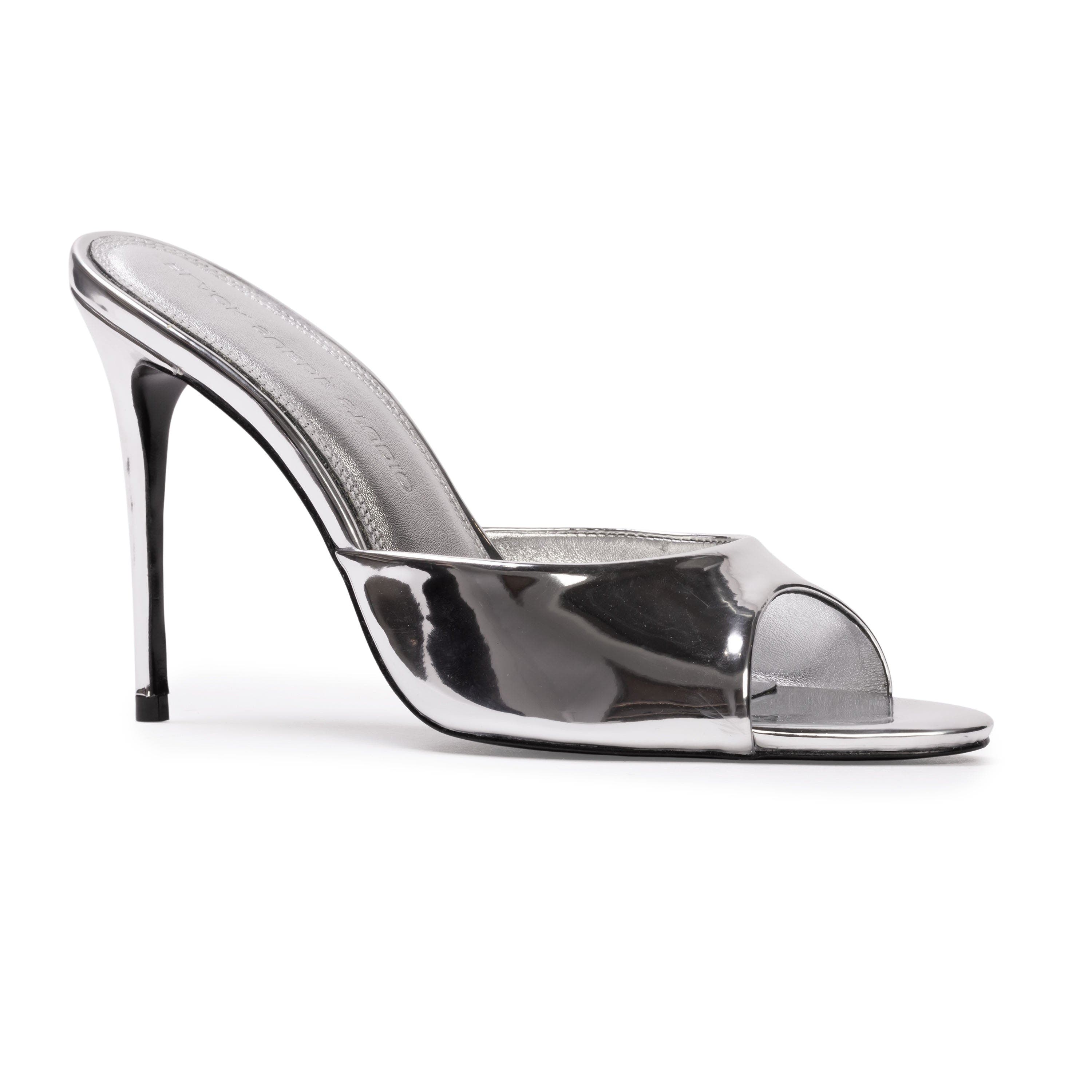 BLACK SUEDE STUDIO Jazz 100 Metallic Mule, Alternate, color, Silver Mirror Metallic