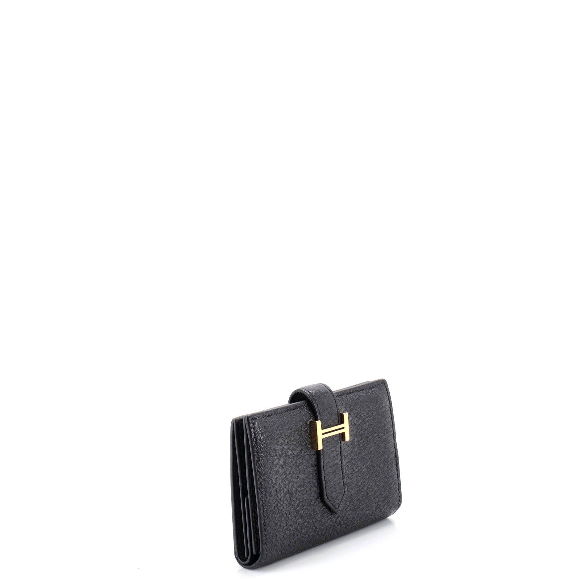 Pre-Owned Hermes Bearn Card Case Chevre Mysore, Alternate, color, 