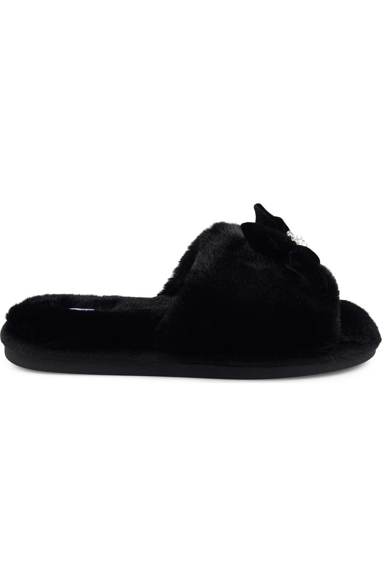 Candie's Harmonyy Faux Fur Slide Slipper, Alternate, color, Black
