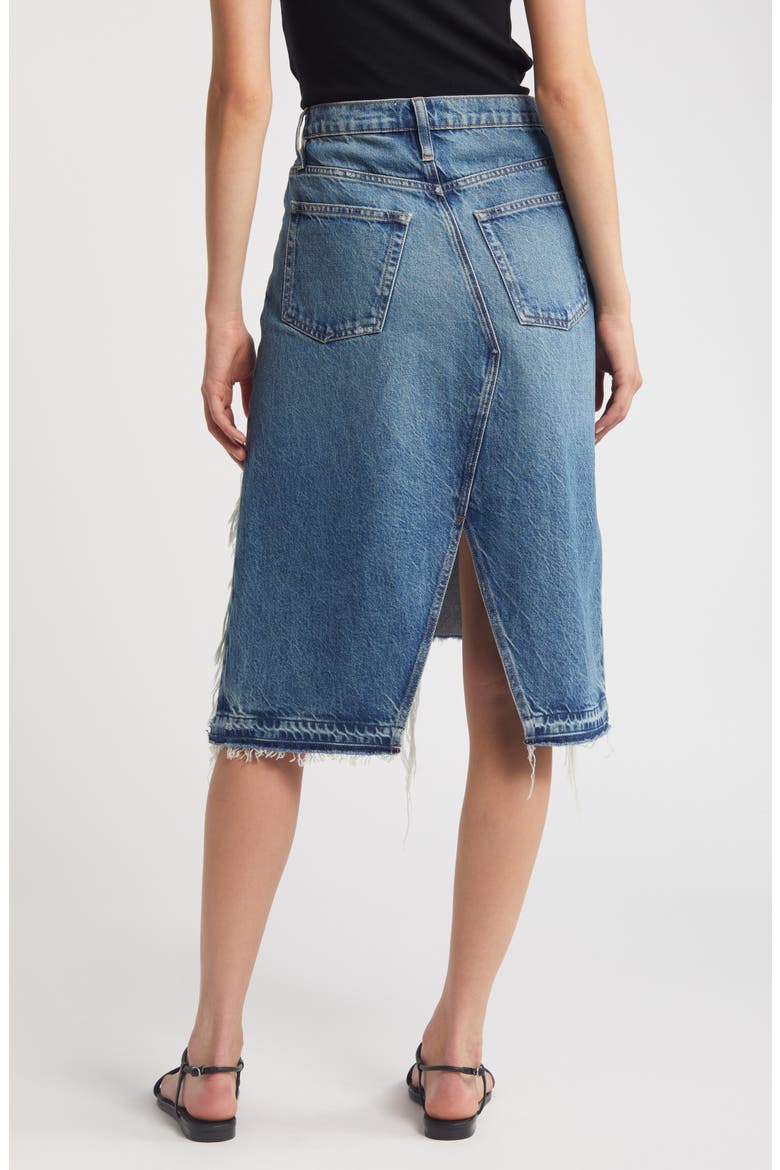 Deconstructed Denim Midi Skirt, Alternate, color, SALEM