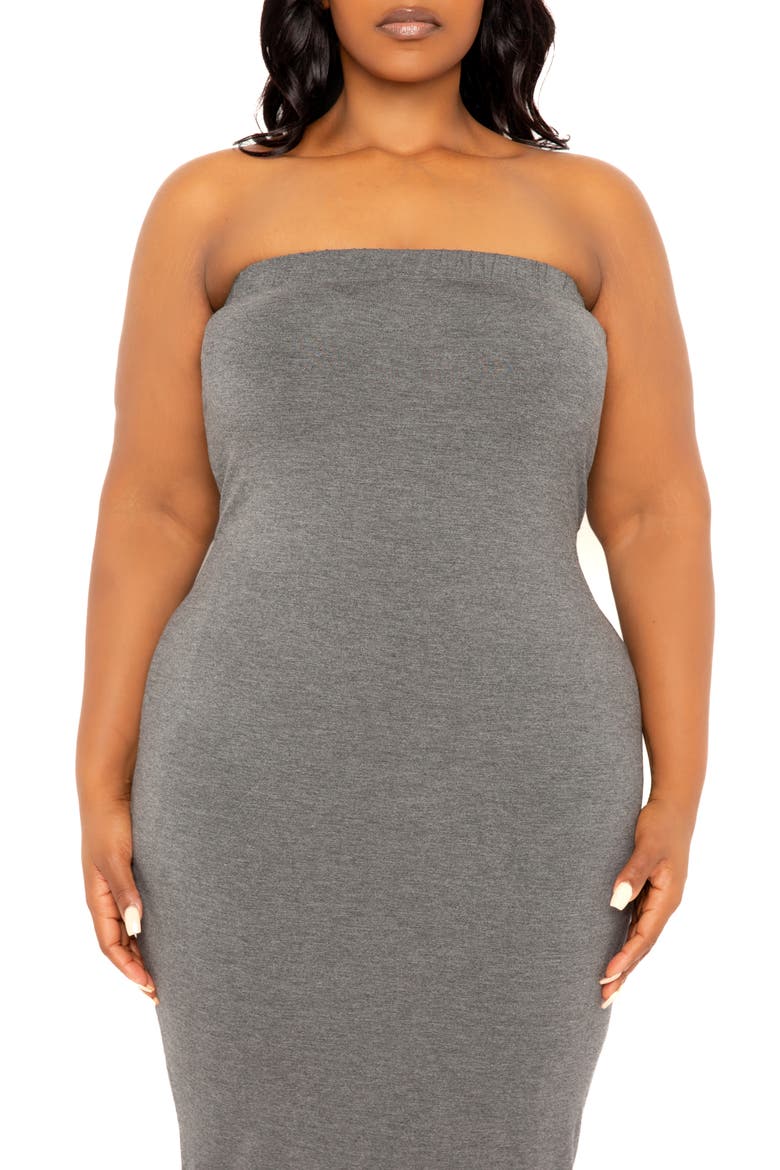 Tube Midi Dress, Alternate, color, CHARCOAL GREY