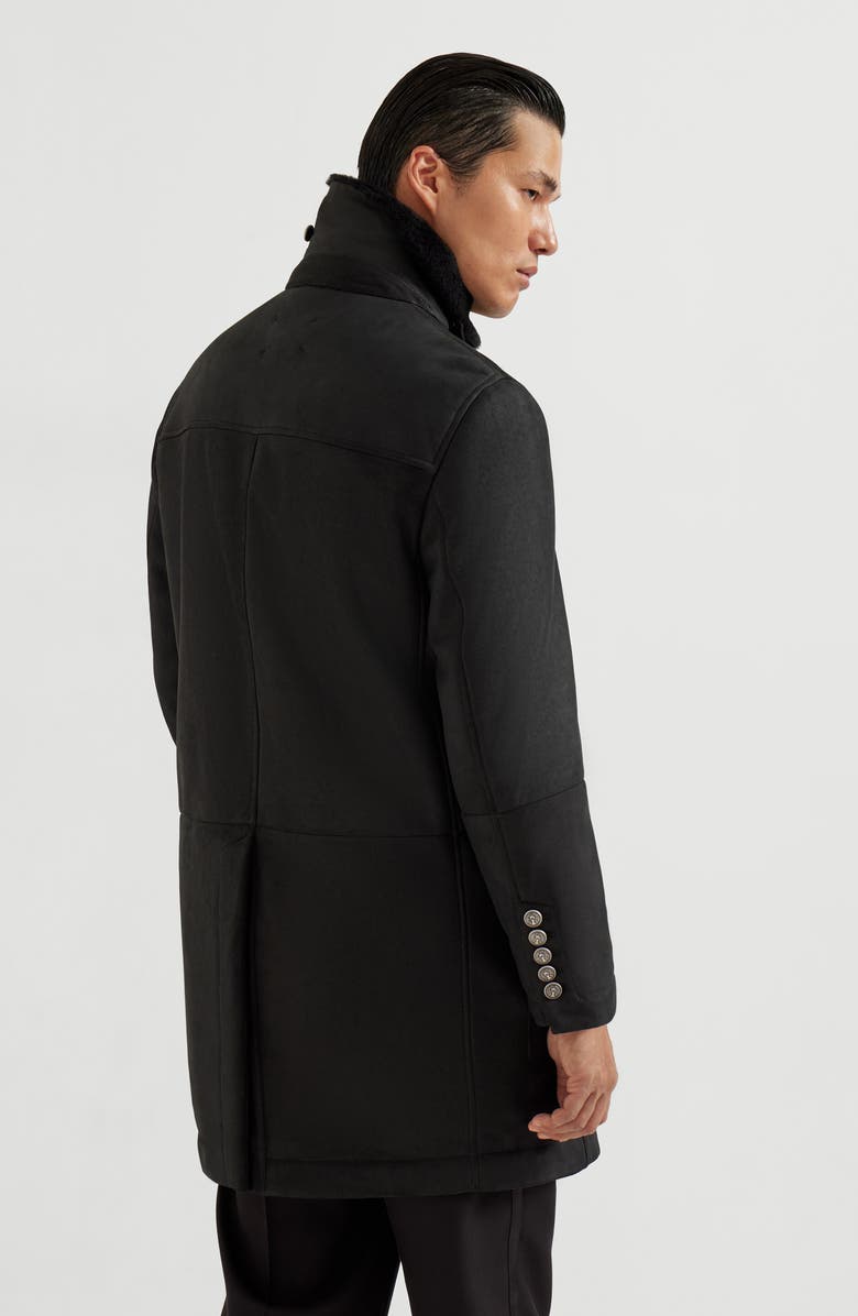 Brunello Cucinelli Shearling caban jacket, Alternate, color, Black