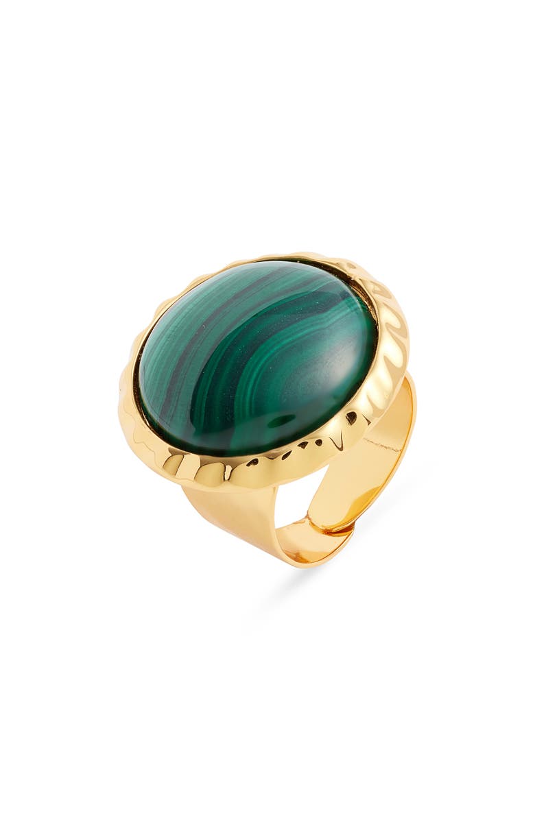 NEST Jewelry Semiprecious Stone Adjustable Ring, Main, color, Green