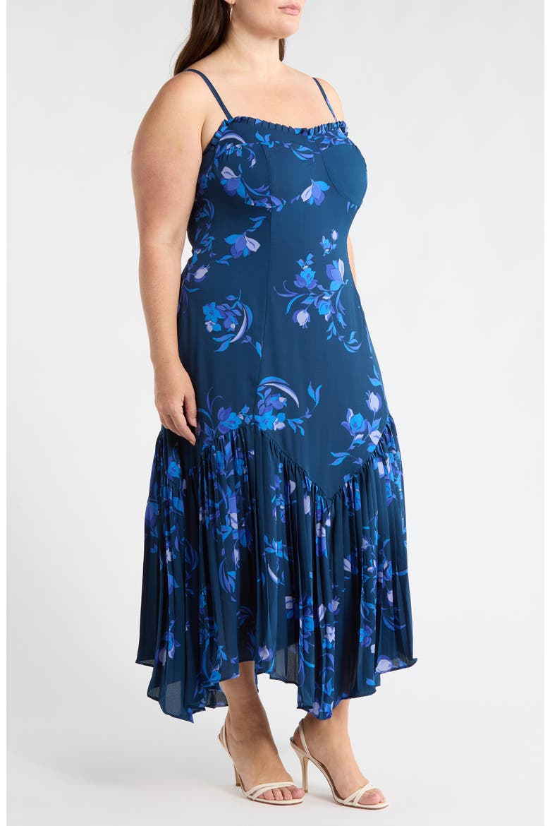 Niva Floral Hendra Pleated Midi Dress, Alternate, color, NAVY-BLUES