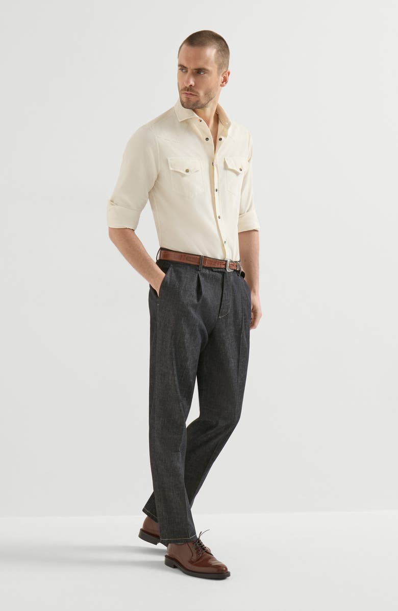 Brunello Cucinelli No-fade denim trousers, Alternate, color, Dark Grey