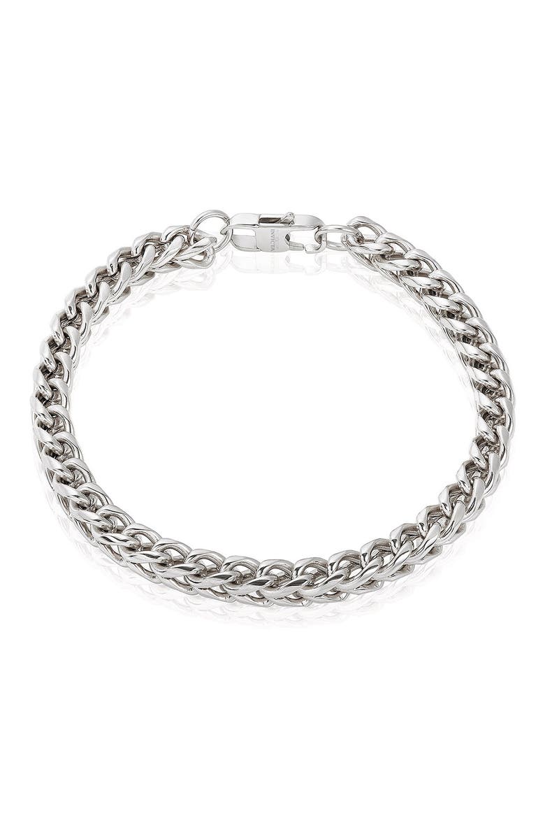 Mens' 6mm Franco Chain Bracelet, Main, color, SILVER