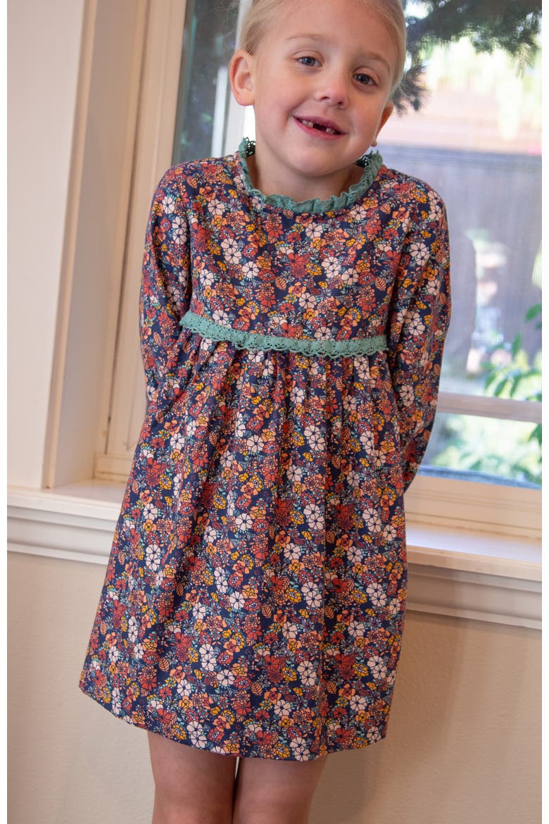 Priya Dress with Lace Trim, Alternate, color, Garden Confetti