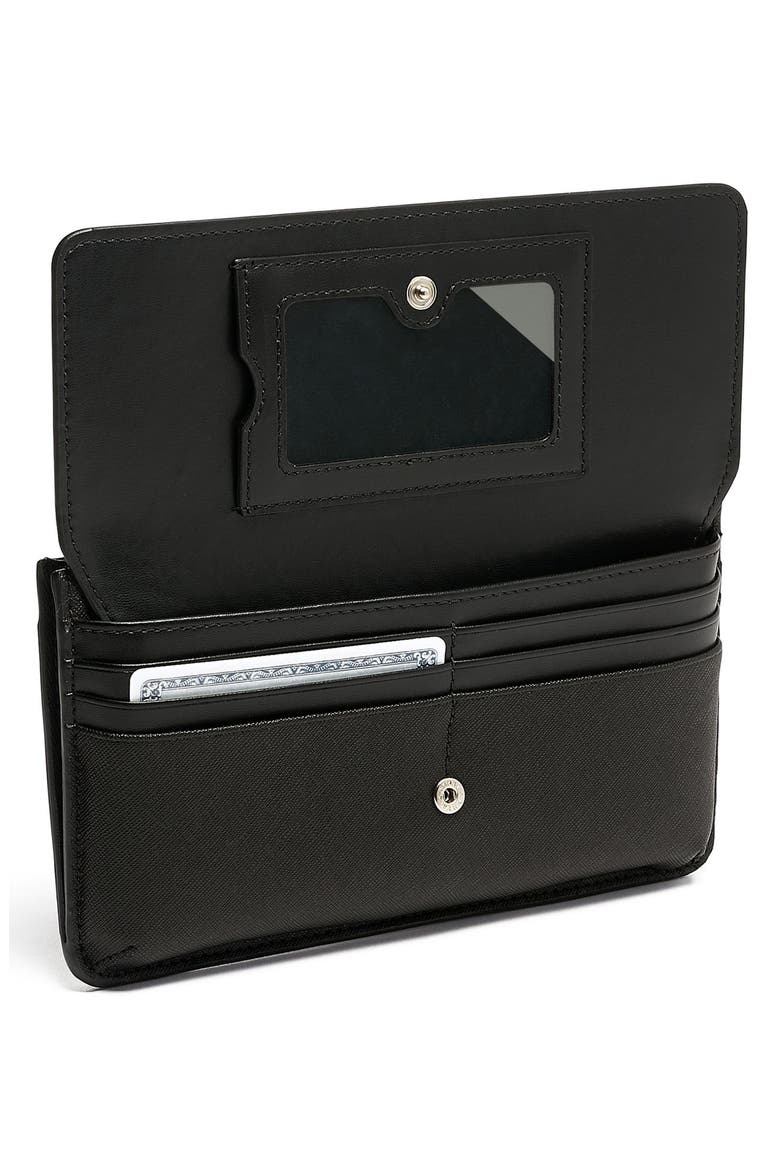 Leather Crossbody Wallet, Alternate, color, BLACK