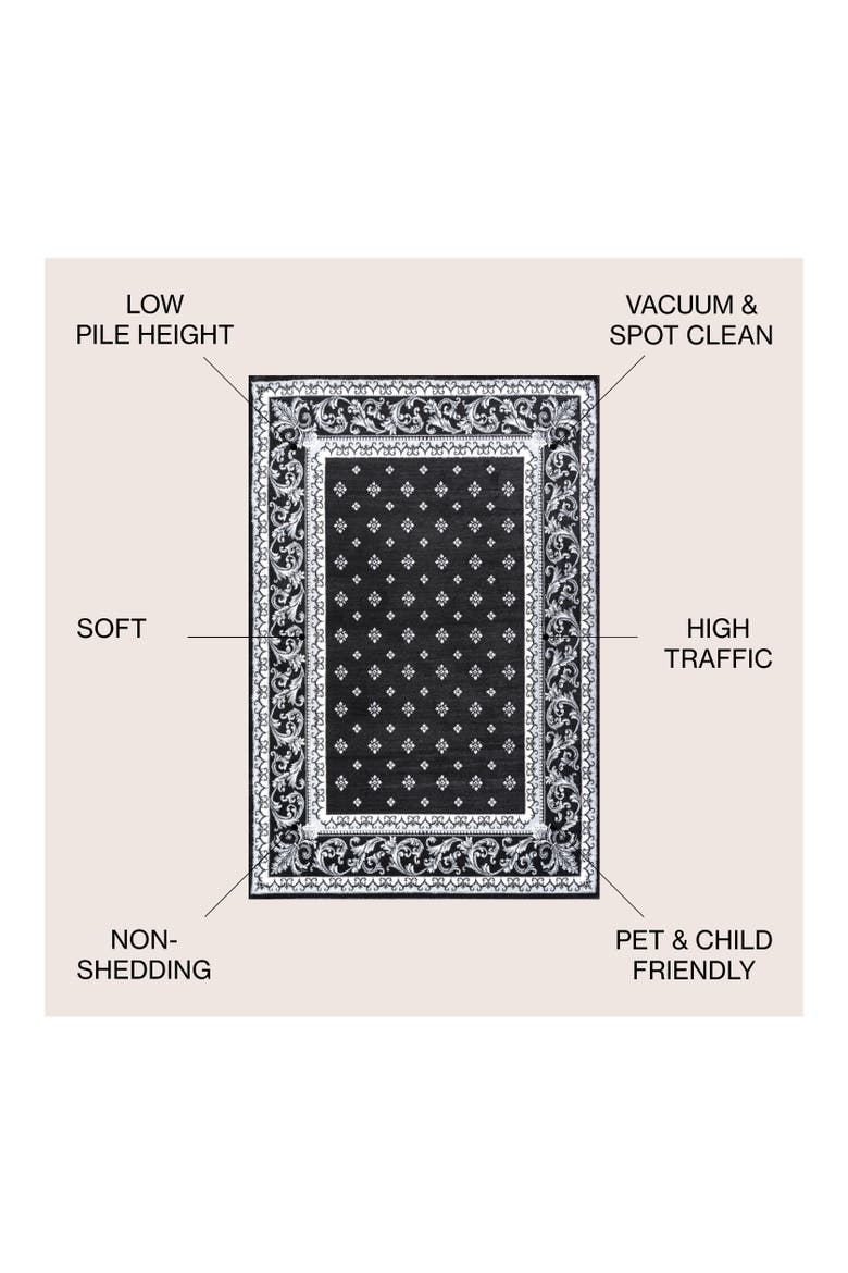 Acanthus French Border Area Rug, Alternate, color, Black/Gray