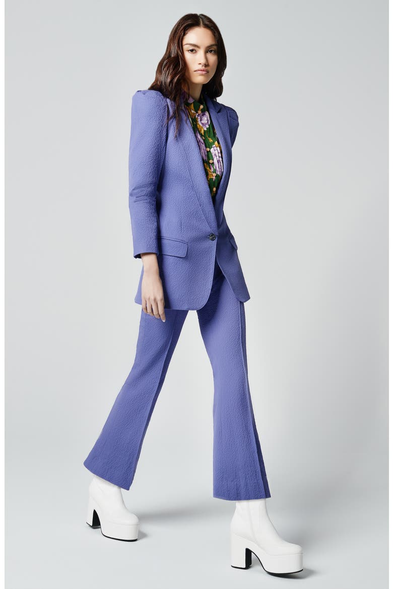 Texture Scrunch One-Button Blazer, Alternate, color, DEEP MAUVE