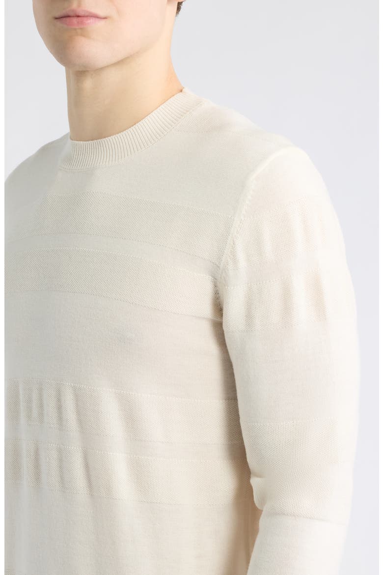 H-Finito Crewneck Virgin Wool Sweater, Alternate, color, OPEN WHITE