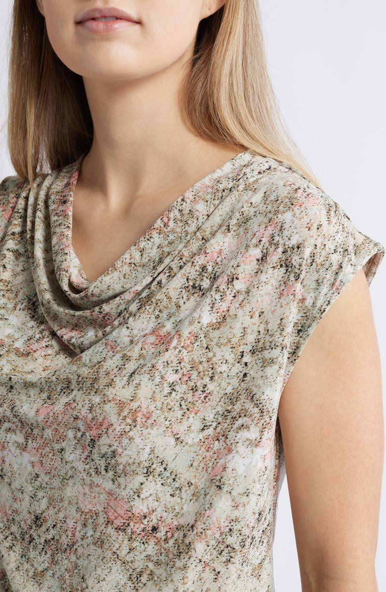 Anne Klein Cowl Neck Cap Sleeve Top, Alternate, color, 