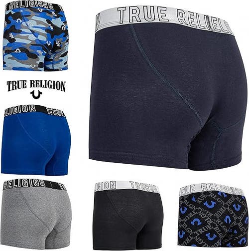 True Religion Boxer Briefs Stretch Underwear Pack Of 6 In Blue