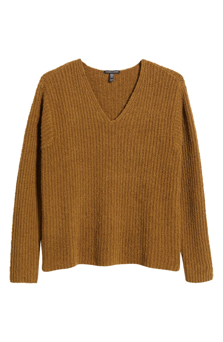 Eileen Fisher V-Neck Organic Cotton & Cashmere Blend Sweater, Alternate, color, Gdfef