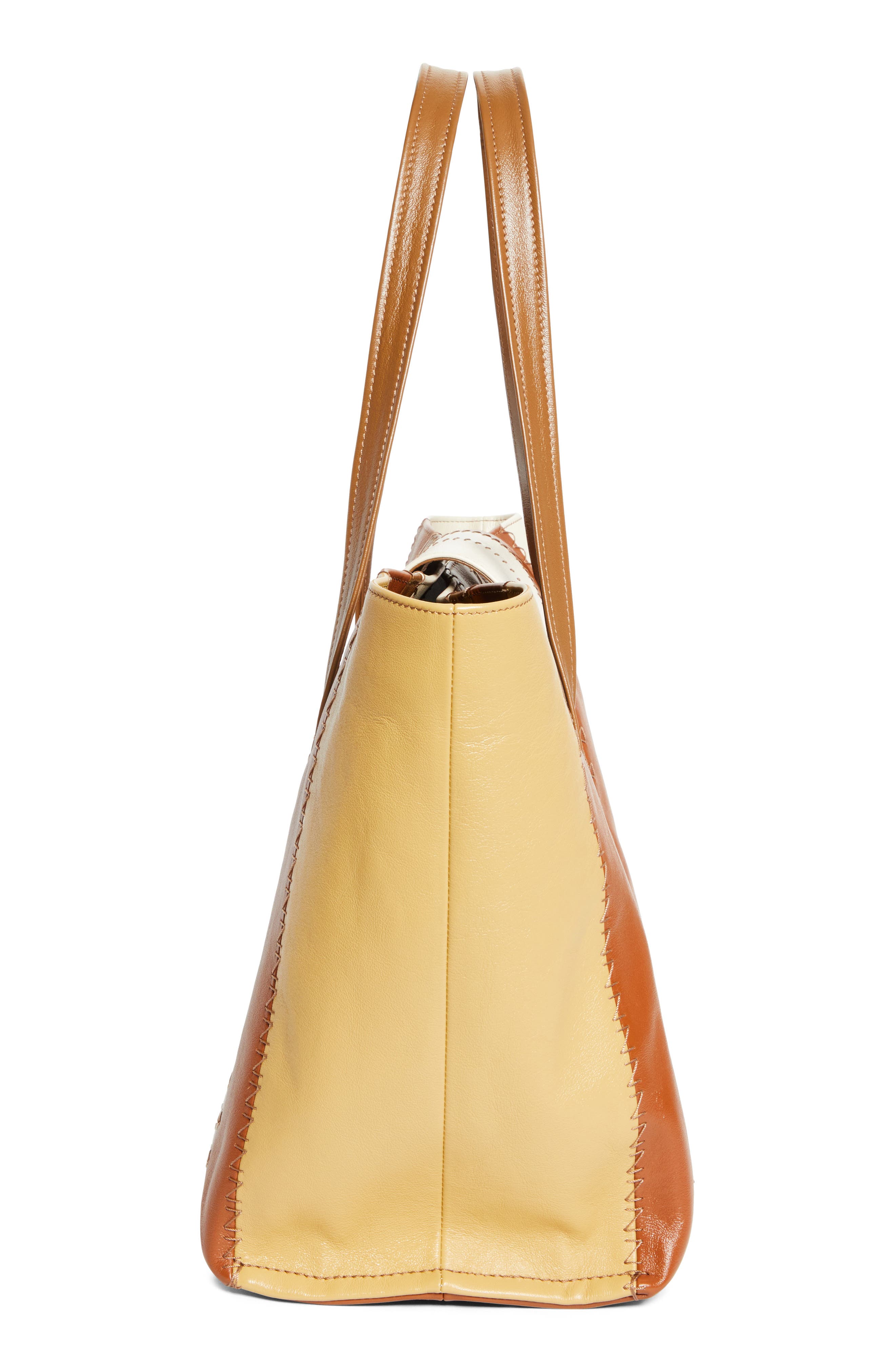Marni Stripe Leather Tote, Alternate, color, 