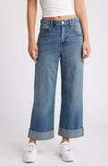 1822 Denim High Waist Cuff Wide Leg Jeans